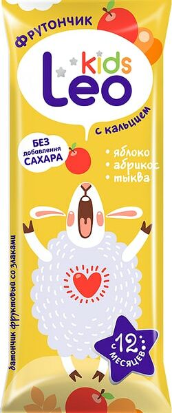 Батончик фруктовый Леовит Злаки-Яблоко-Курага-Фенхель 20г