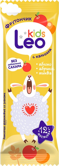 

Батончик фруктовый Leo Kids Яблоко, абрикос и тыква 20 г