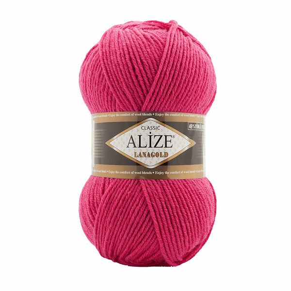 Пряжа ALIZE 'Lanagold' 100гр., 240м (49%шерсть, 51%акрил)(798 бугенвиллия)