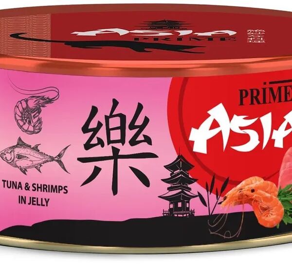 Консервированный корм для кошек Prime Asia тунец с креветками в желе 85 г