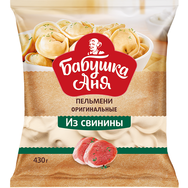 П/ф в тесте мясн. Пельмени из свинины Бабушка Аня  зам. вес 430г