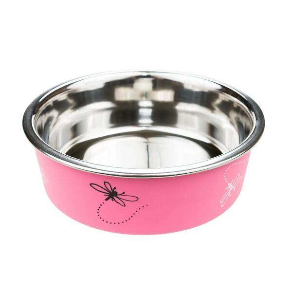 Миска металл матовый цветной с бабочками 14см