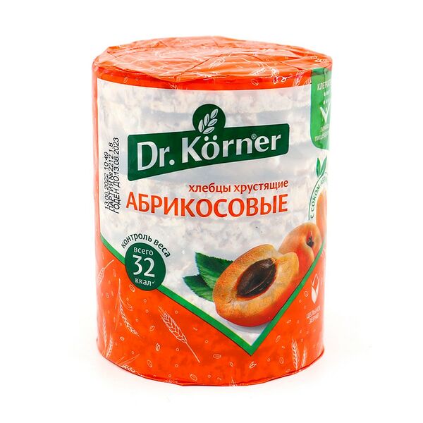 Хлебцы хрустящ Dr.Korner злаковый коктейль абрик 90г
