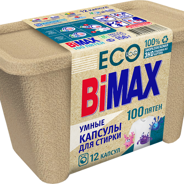 Капсулы для стирки Bimax 100 пятен 12 шт ECO