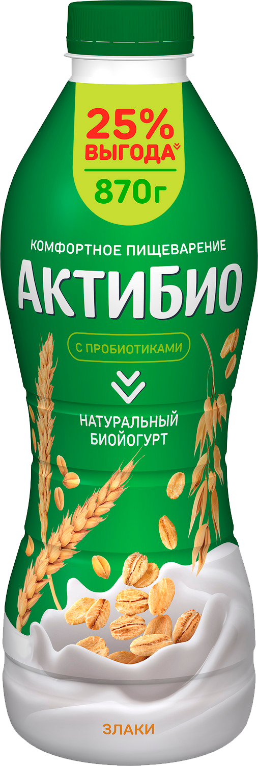 

Биойогурт питьевой Актибио злаки 1.6%