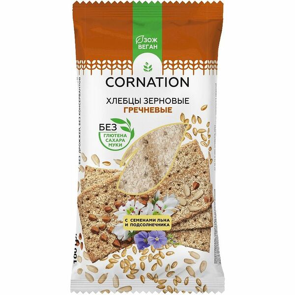 Хлебцы Cornation зерновые гречневые 100 г
