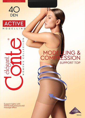 Колготки женские черные CONTE Active 40 den nero 5