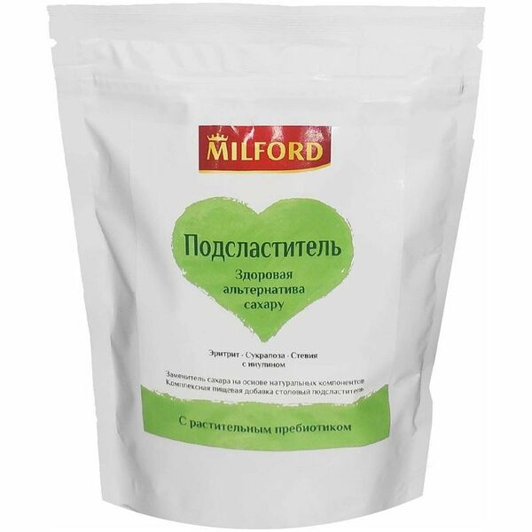 Подсластитель Milford Эритрит-Сукралоза-Стевия c инулином 300г