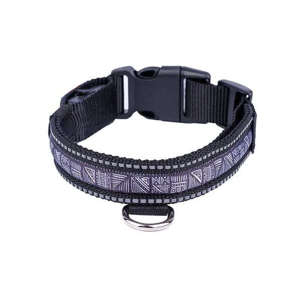 Ошейник светящийся черный нейлон 51-61 см L