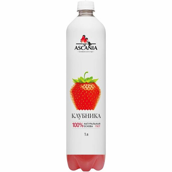 Напиток безалкогольный Ascania клубника сильногазированный, 1л