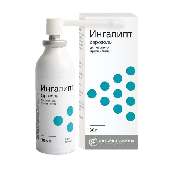 Ингалипт 30 мл аэрозоль для горла