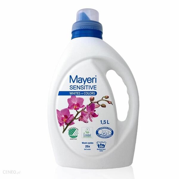 Гель для стирки Sensitive Whites+Colors, Mayeri, 1.5 л, Эстония