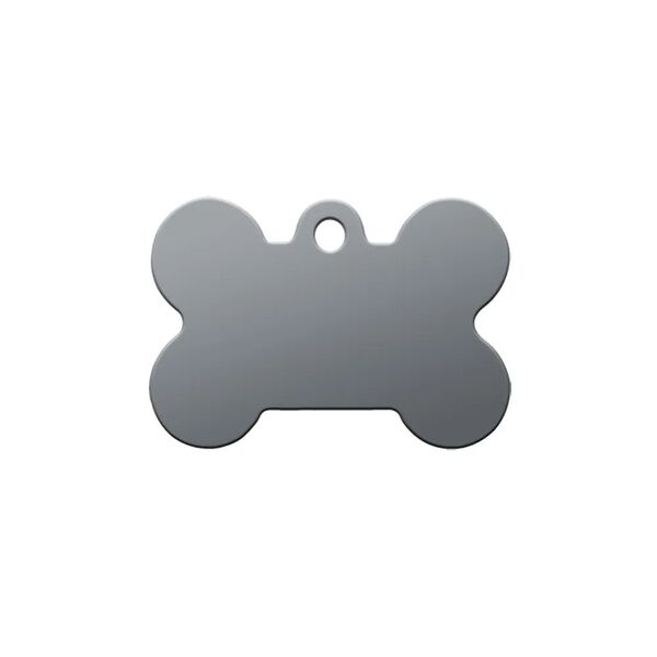 Адресник для кошек и собак Косточка большая серая