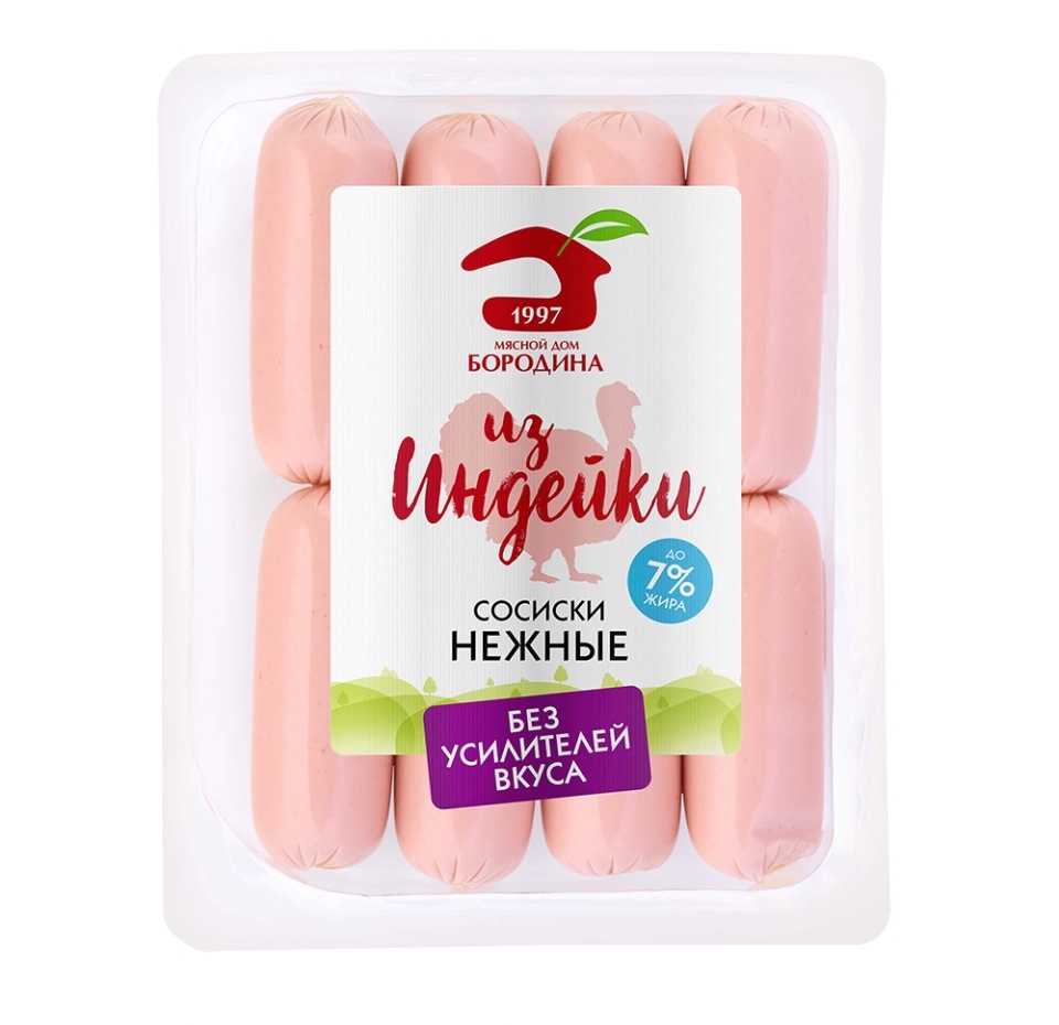 

Сосиски Мясной дом Бородина из индейки Нежные 240 г