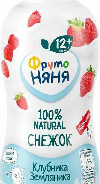 Снежок ФрутоНяня с клубникой и земляникой с 12 мес. 2% 200г