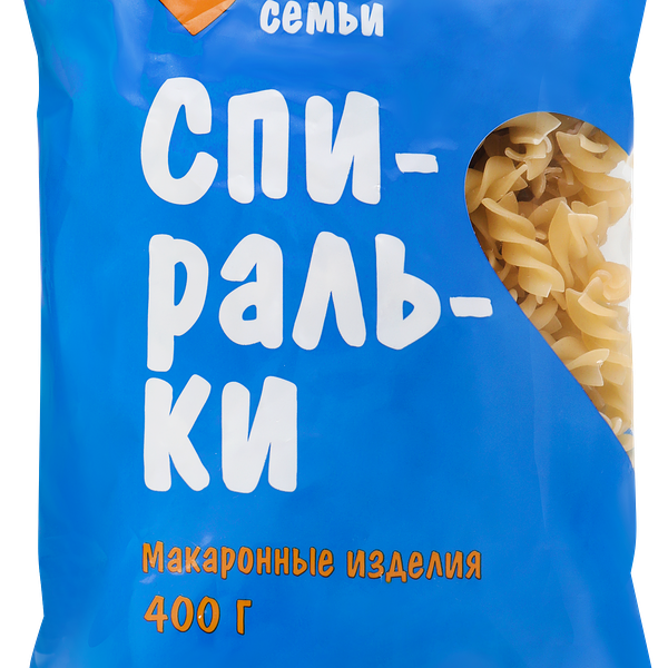 Макароны ВЫБОР СЕМЬИ Спиральки группа В, 400г