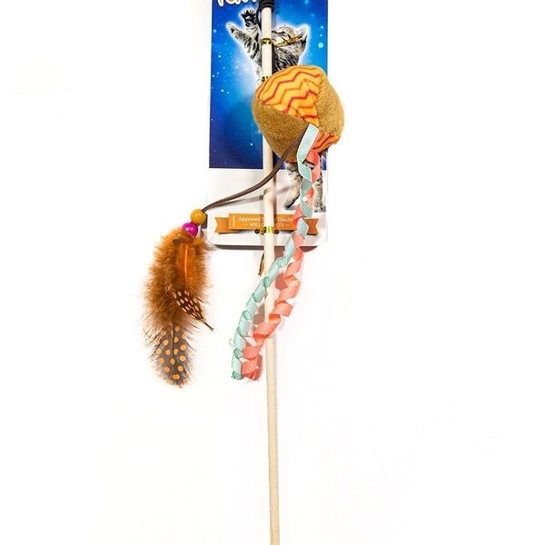 Игрушка для кошек ДРАЗНИЛКА с ОРАНЖЕВЫМ МЯЧОМ 7,5см  NOBBY 