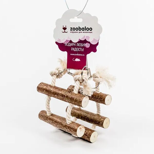 Игрушка для грызунов Лесенка канатная (х/б+орех) 35 см