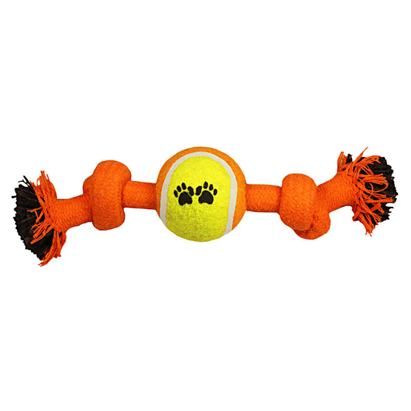 

Игрушка для собак Triol Веревка-канат 2 узла и мяч 24 см 1 шт. цвет в ассортименте