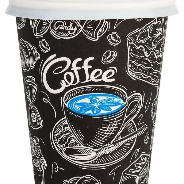 Стакан бумажный Actuel 330 мл с крышкой 90 мм, на 10 персон