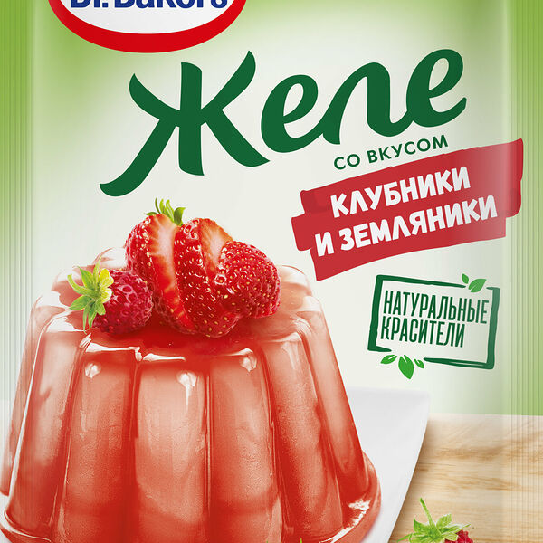 Смесь для приготовления желе Dr.Bakers со вкусом клубники и земляники 45 г