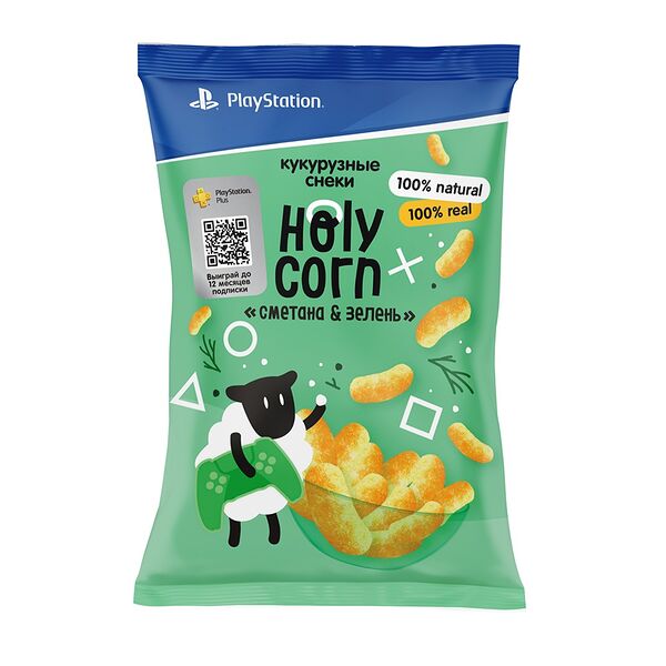 Кукурузные снеки Holy Corn Сметана и зелень