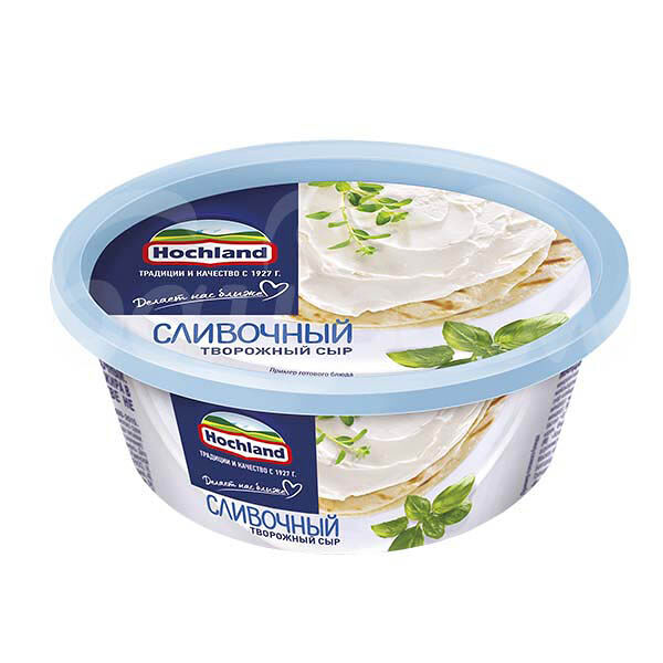 Сыр Творожный Хохланд 60% 140гр Сливочный ванночка