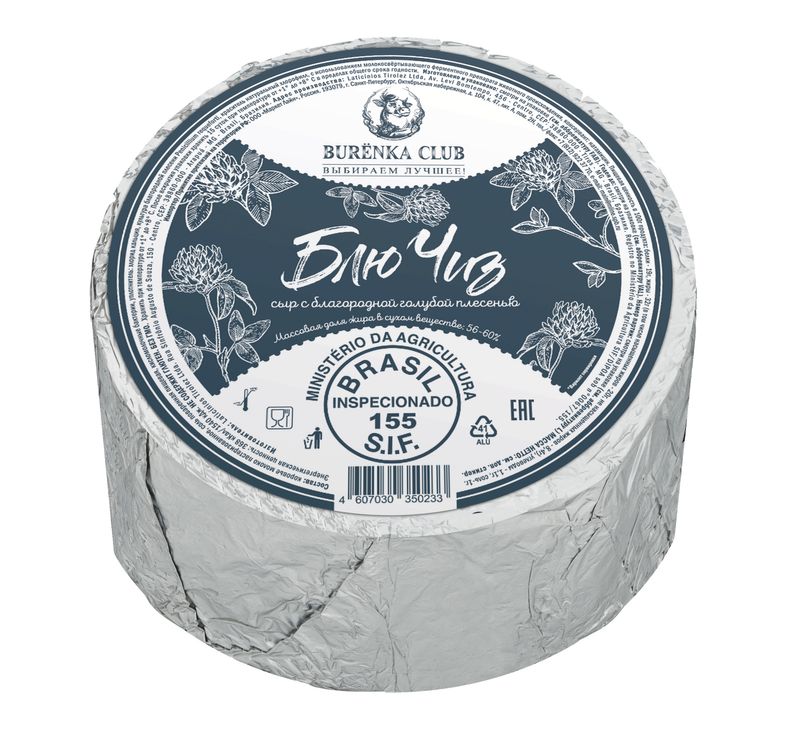 

Сыр Burenka Club Блючиз с благородной голубой плесенью 56-60% вес
