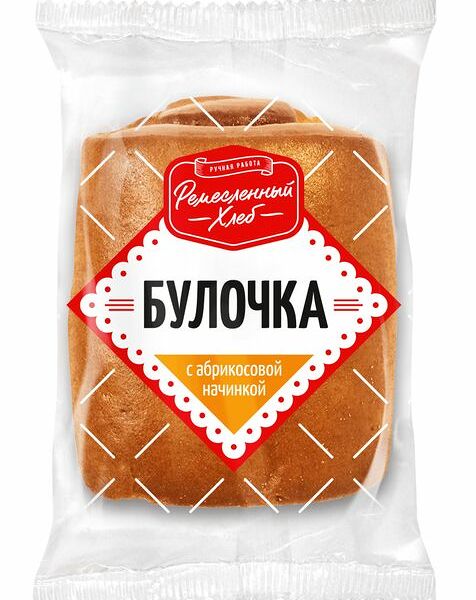 Булочка Ремесленный Хлеб с абрикосовой начинкой, 75г