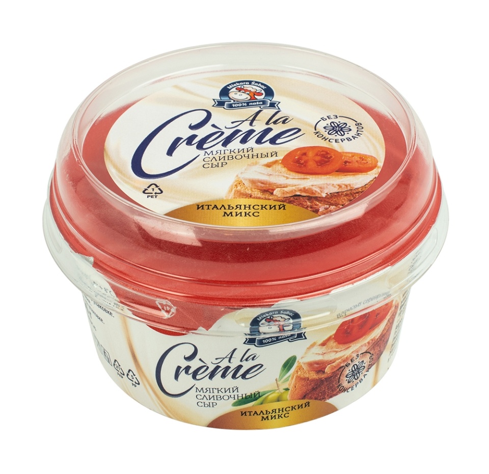 

Сыр A La Creme мягкий сливочный Итальянский микс 65% Mlekara Sabac 150 г