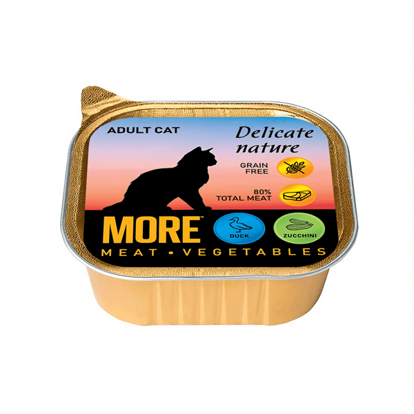 Корм для кошек MORE Delicate Nature паштет с уткой и цукини ламист. 100г (упаковка - 16 шт)