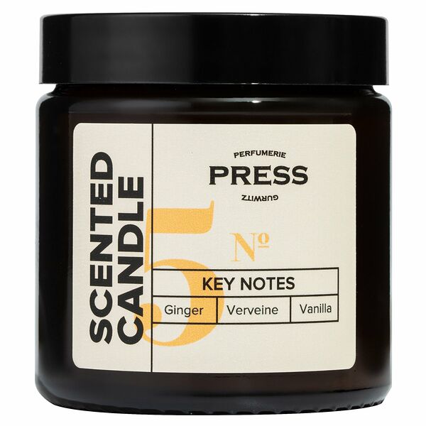 Press Gurwitz Perfumerie ароматизированная свеча №5 с нотами имбиря ванили вербены 1 шт