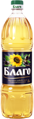 Масло растительное БЛАГО Смесь подсолнечно-оливковая, 1л