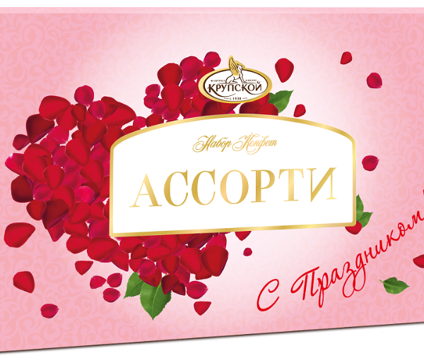 Набор конфет Фабрика им. Крупской в темном и молочном шоколаде