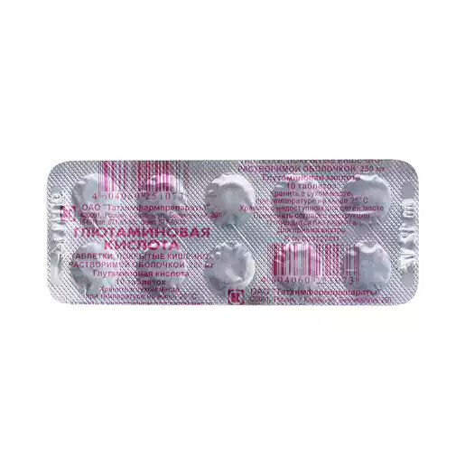 Глютаминовая кислота таблетки 250 мг 10 шт