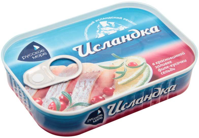 

Сельдь Русское Море Исландка филе-кусочки в красном вине