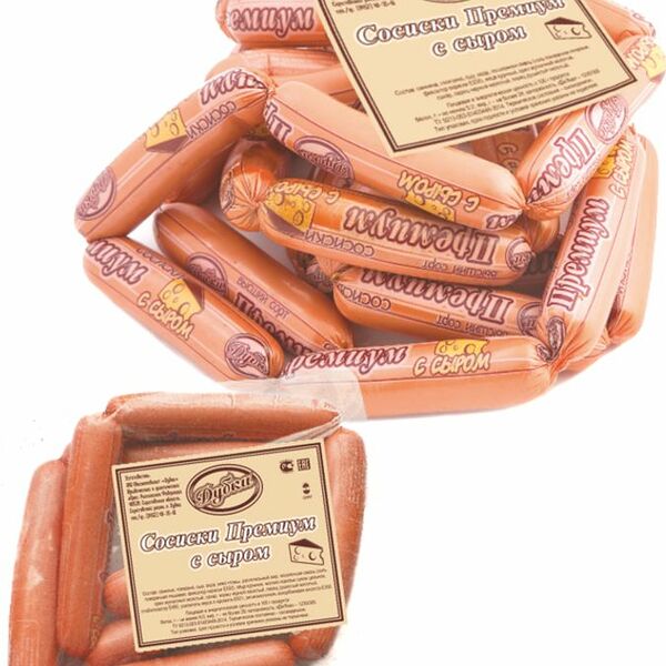 Сосиски Премиум с сыром Дубки, 500 г