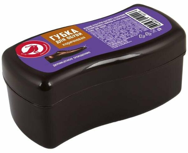 Губка Ашан Красная птица коричневая для гладкой кожи