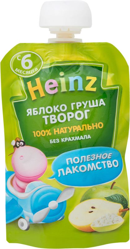 

Пюре фруктово-творожное Heinz Natural Яблоко, груша, творог 90 г
