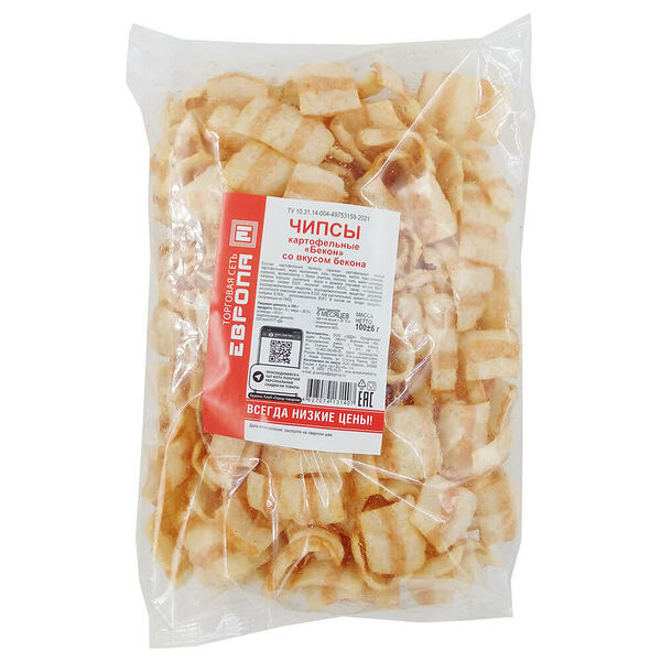Чипсы Европа со вкусом бекона 100г