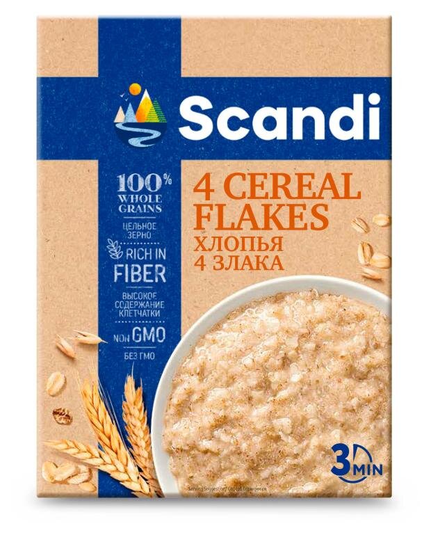 

Хлопья Scandi 4 злака 400 г