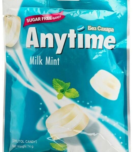 Карамель LOTTE леденцовая Anytime со вкусом молока и мяты Lotte Confectionery Co.,Ltd.