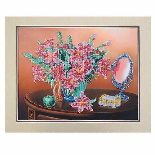 БН-3136 Набор для вышивания бисером Hobby&Pro 'Лилии в натюрморте'