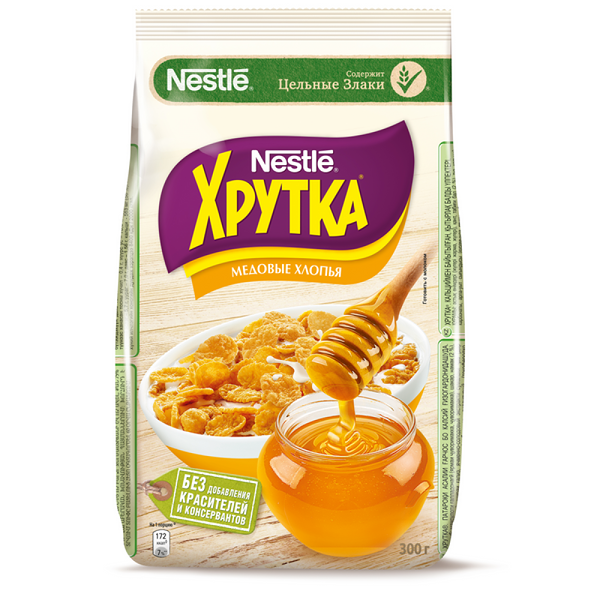 Хлопья Nestle ХРУТКА медовые хрустящие пакет вес 300г