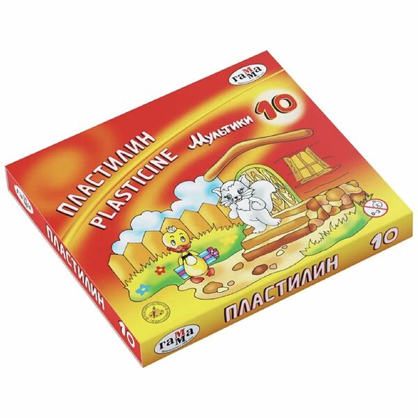 Пластилин Гамма Мультики 10цв.со Стеком