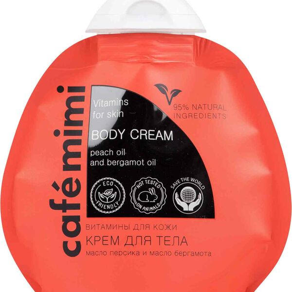 Крем для тела Cafe mimi Витамины для кожи масло персика и масло бергамота, 250 мл