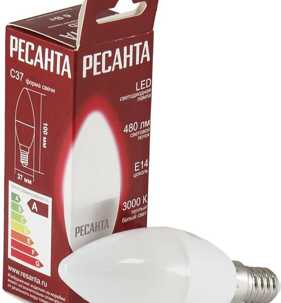 Лампа светодиодная Ресанта E14 6Вт