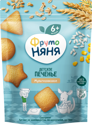 

Печенье Мультизлаковое ФрутоНяня детское с 6 месяцев 120 г