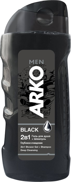 

Гель для душа мужской Arko Men 2 в 1 Black 260 мл