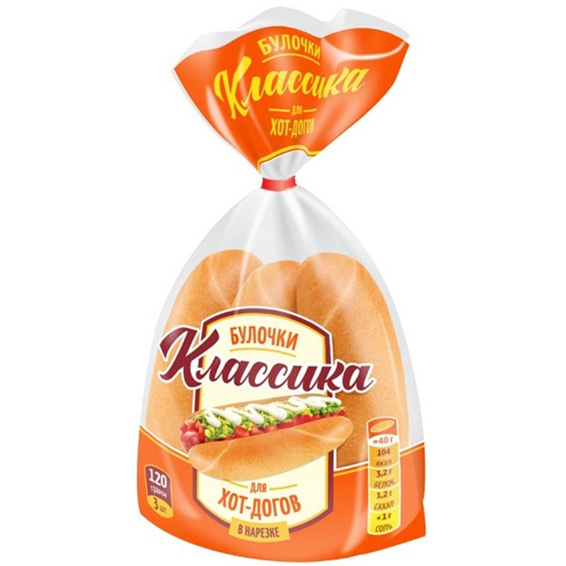 

Булочки для хот-догов Волжский пекарь, 3 шт.